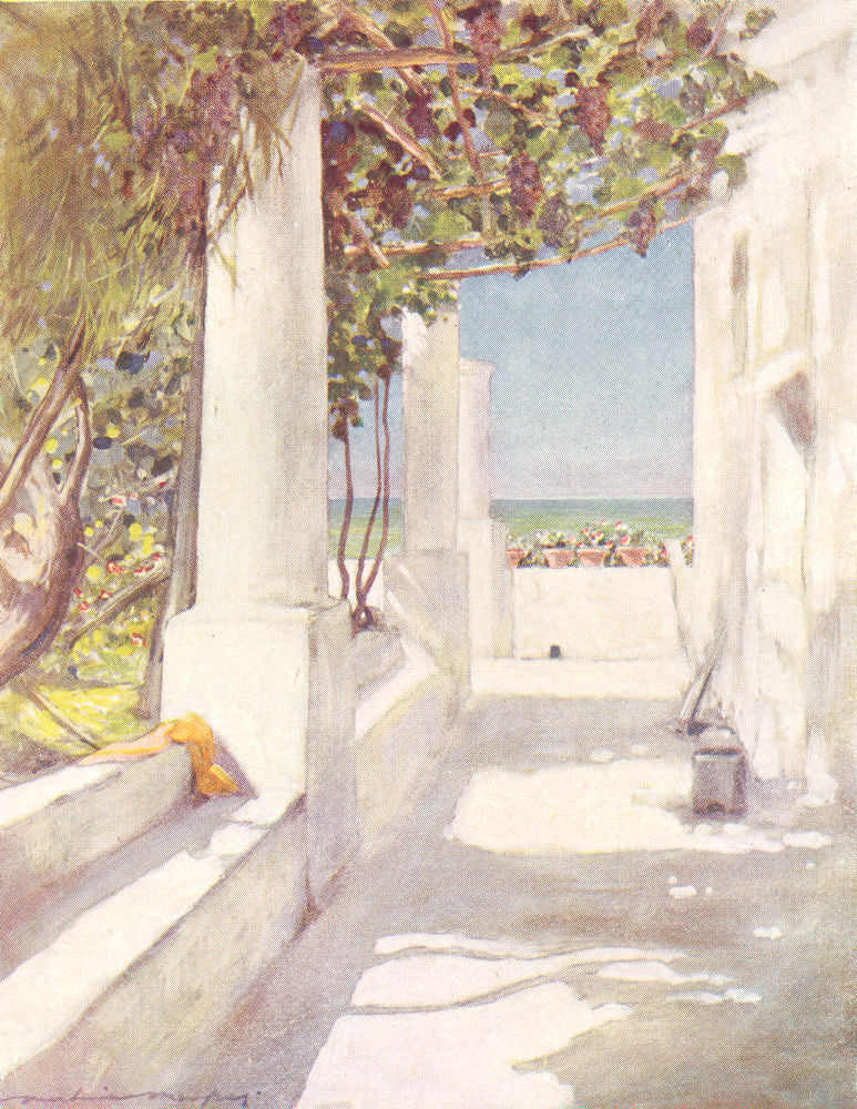 ITALY. Capri, Italy 1920 old antique vintage print picture